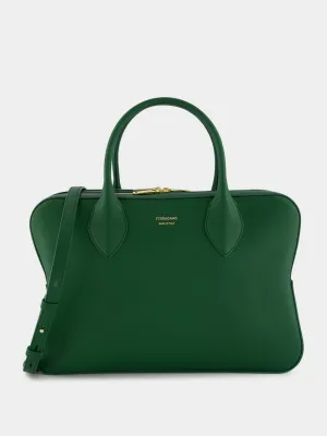 Forest Green Calfskin Leather Top Handle Bag