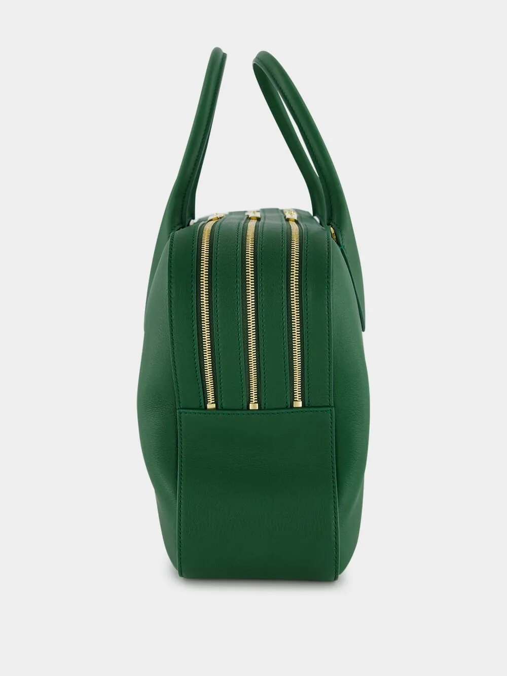 Forest Green Calfskin Leather Top Handle Bag