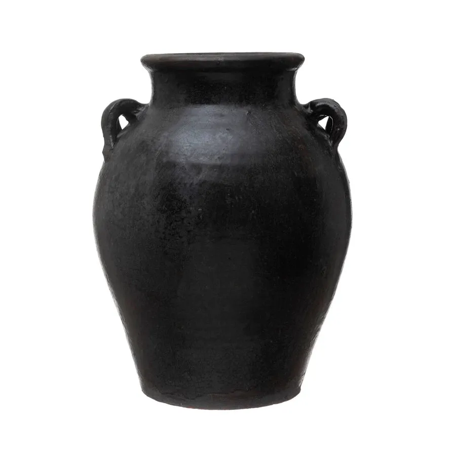Found Decorative Clay Jar - Large