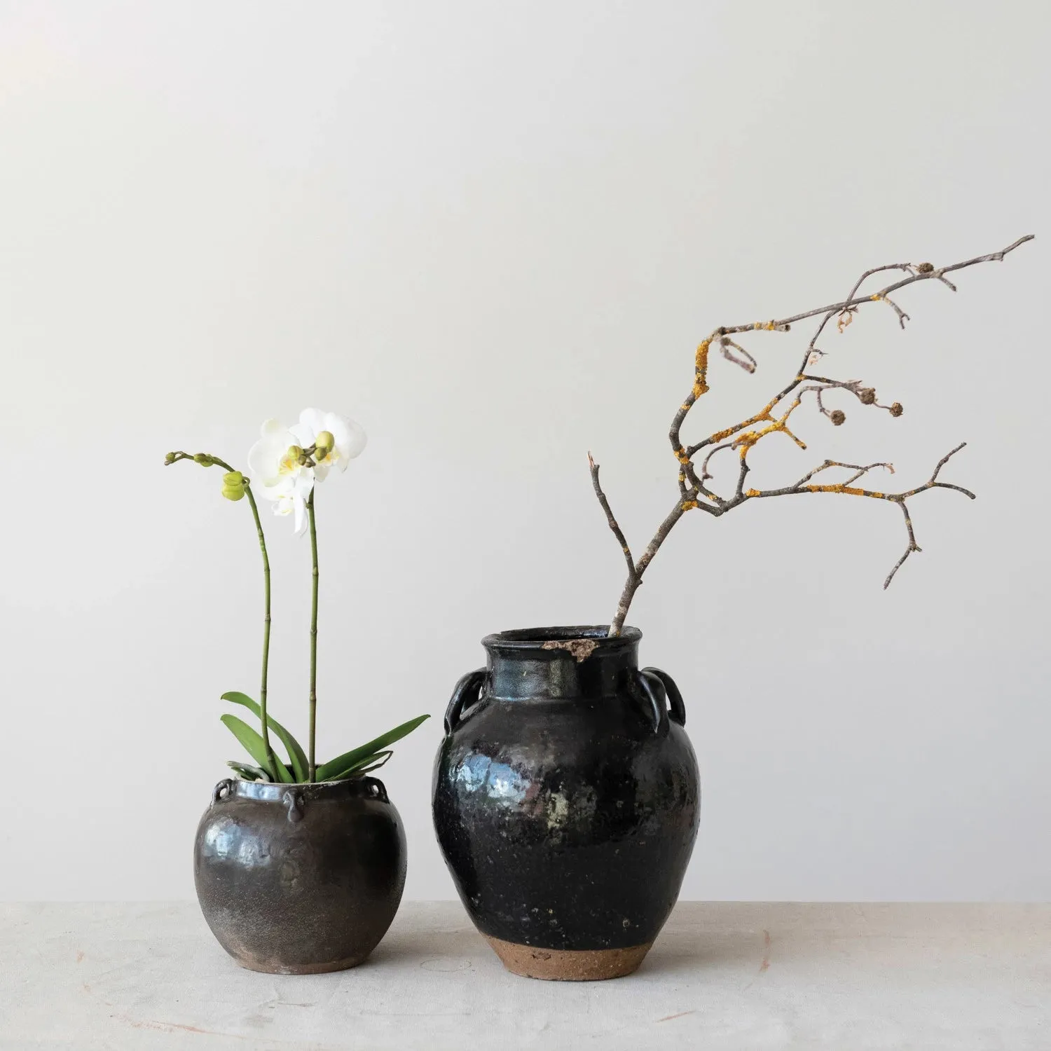 Found Decorative Clay Jar - Small