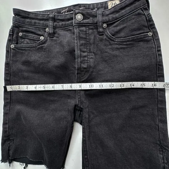 Free People Avery Black Bermuda Cut Off Shorts OB941685 Size 26