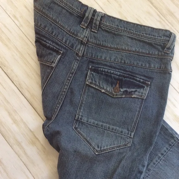 💚Free People button fly patchwork jeans