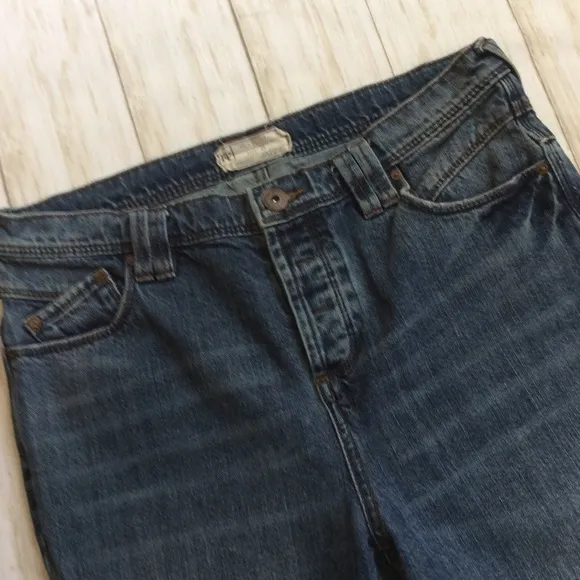 💚Free People button fly patchwork jeans