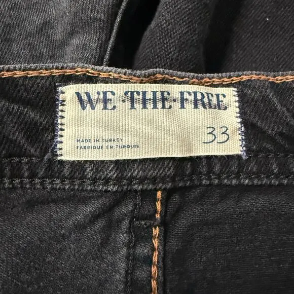 Free People denim shorts 33 hi-low boho festival black