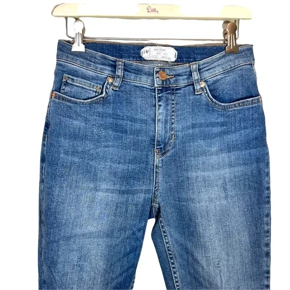Free People High Rise Great Heights Frayed Bottom Hem Skinny Jeans Size 28