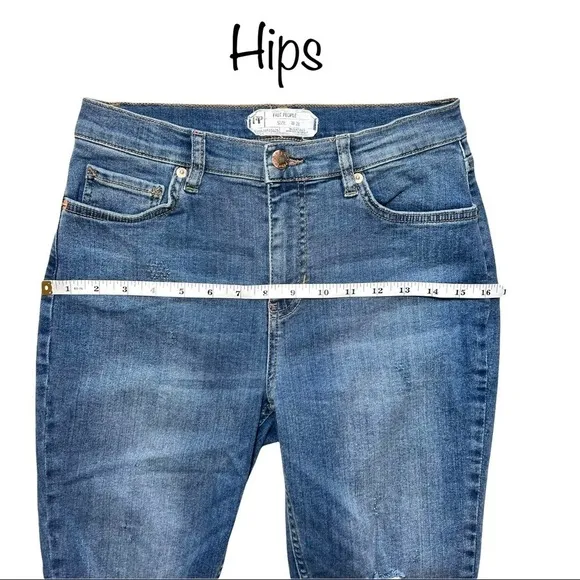 Free People High Rise Great Heights Frayed Bottom Hem Skinny Jeans Size 28