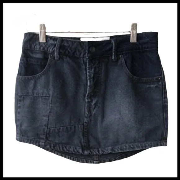 FREE PEOPLE Patch Denim Mini Skirt
