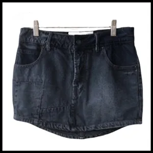 FREE PEOPLE Patch Denim Mini Skirt