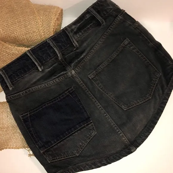 FREE PEOPLE Patch Denim Mini Skirt