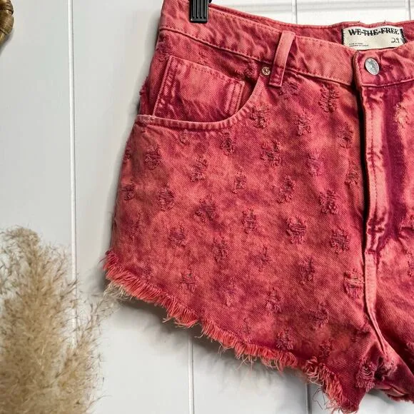 Free People shorts high rise distressed cotton