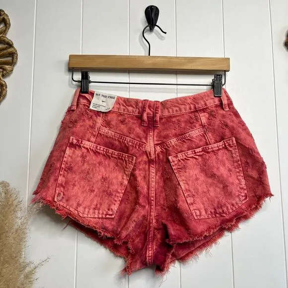 Free People shorts high rise distressed cotton