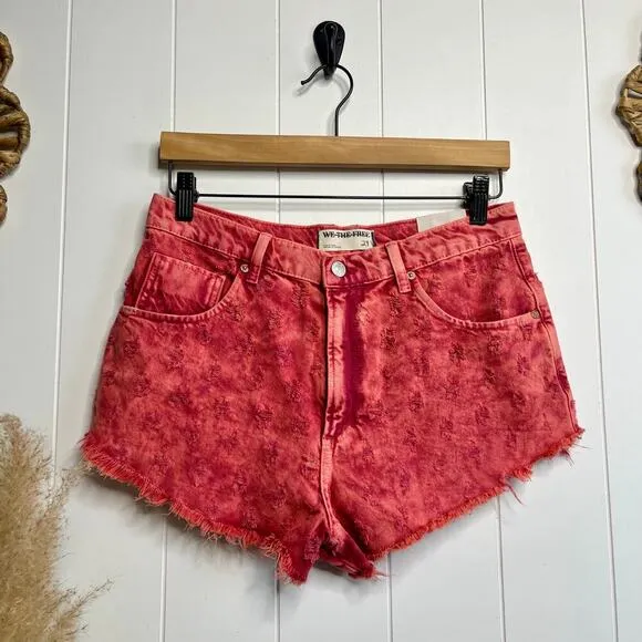 Free People shorts high rise distressed cotton