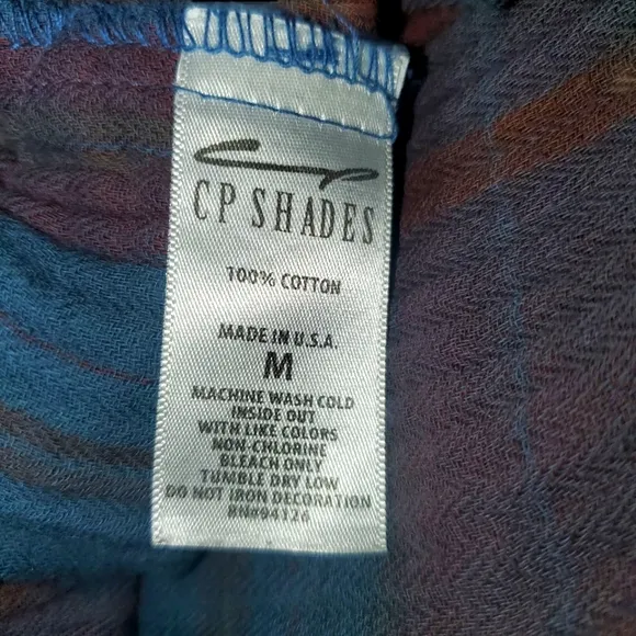 FREE PEOPLE ‎ x CP SHADES Blue/Red Campfire Plaid Shirt Dress/Tunic Women's M