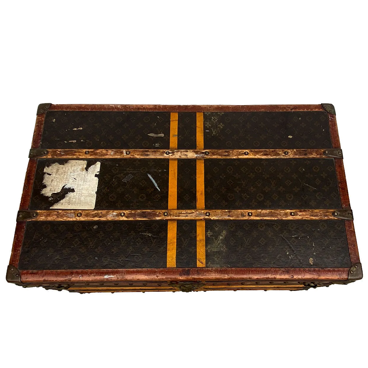 French Louis Vuitton for Arthur Gilmore Classic Monogram Canvas Steamer Trunk