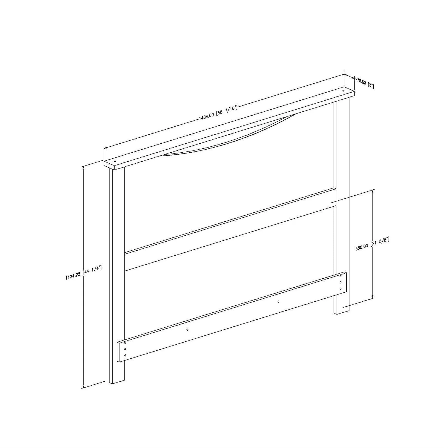 Full size European style Headboard in Natural Maple Finish