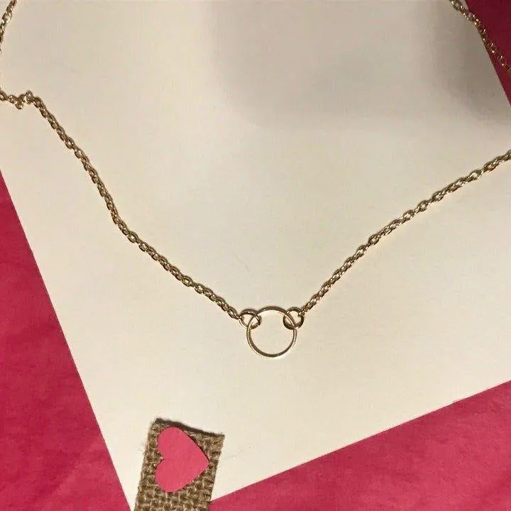 Gold Circle Minimalist Necklace