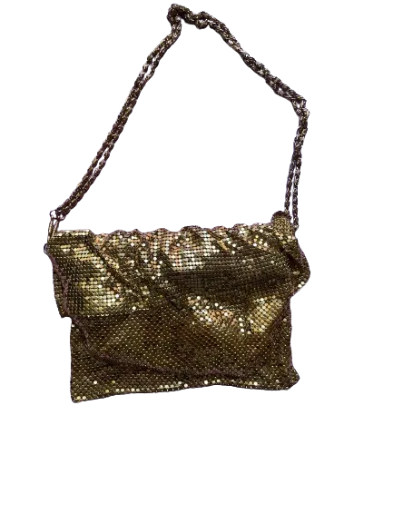 Gold Slinky Mesh Crossbody Evening Bag