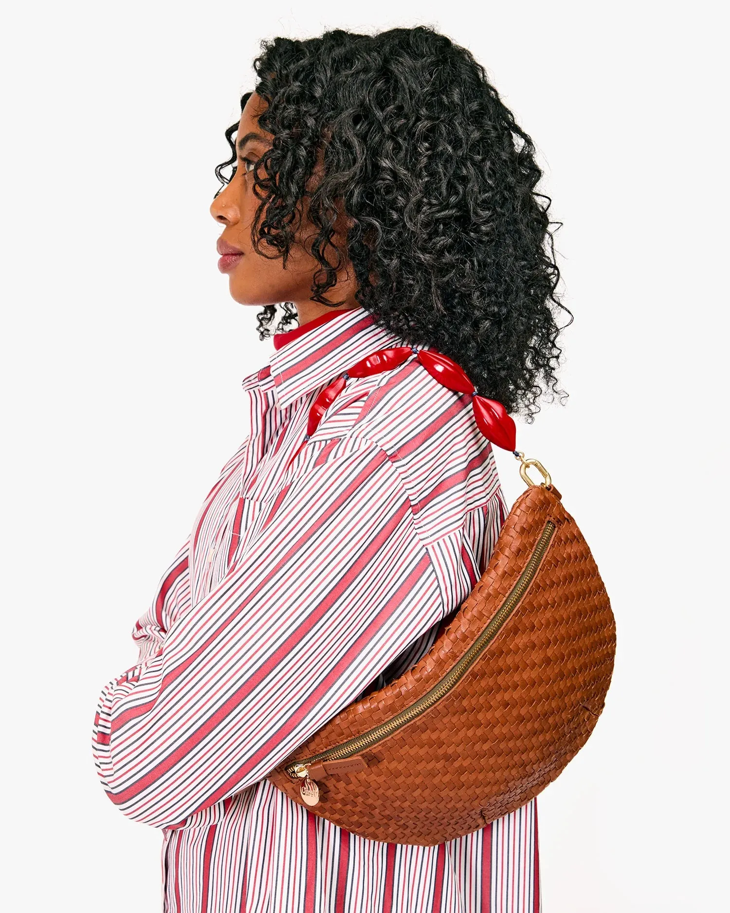 Grande Fanny in hazelnut Woven Checker