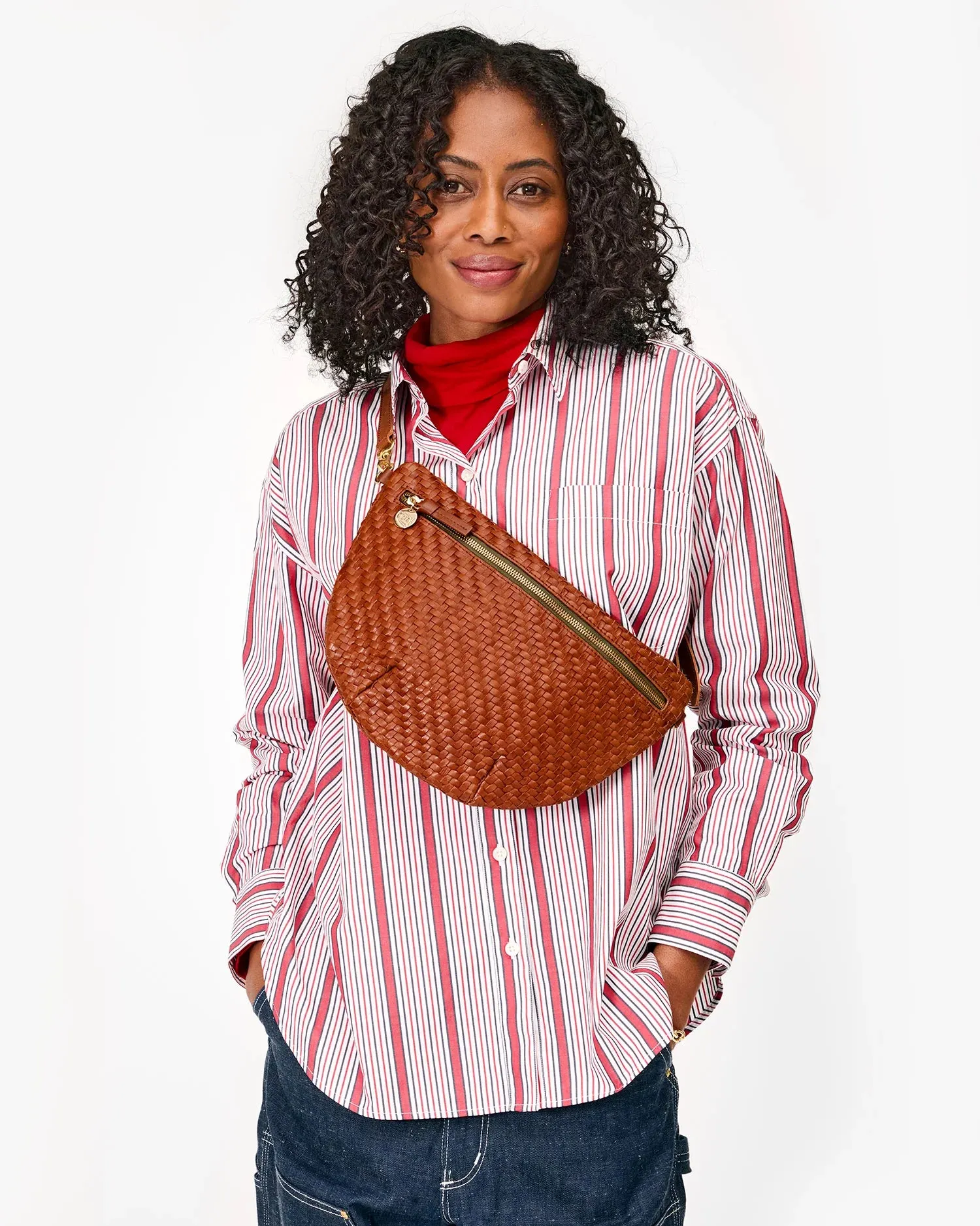 Grande Fanny in hazelnut Woven Checker