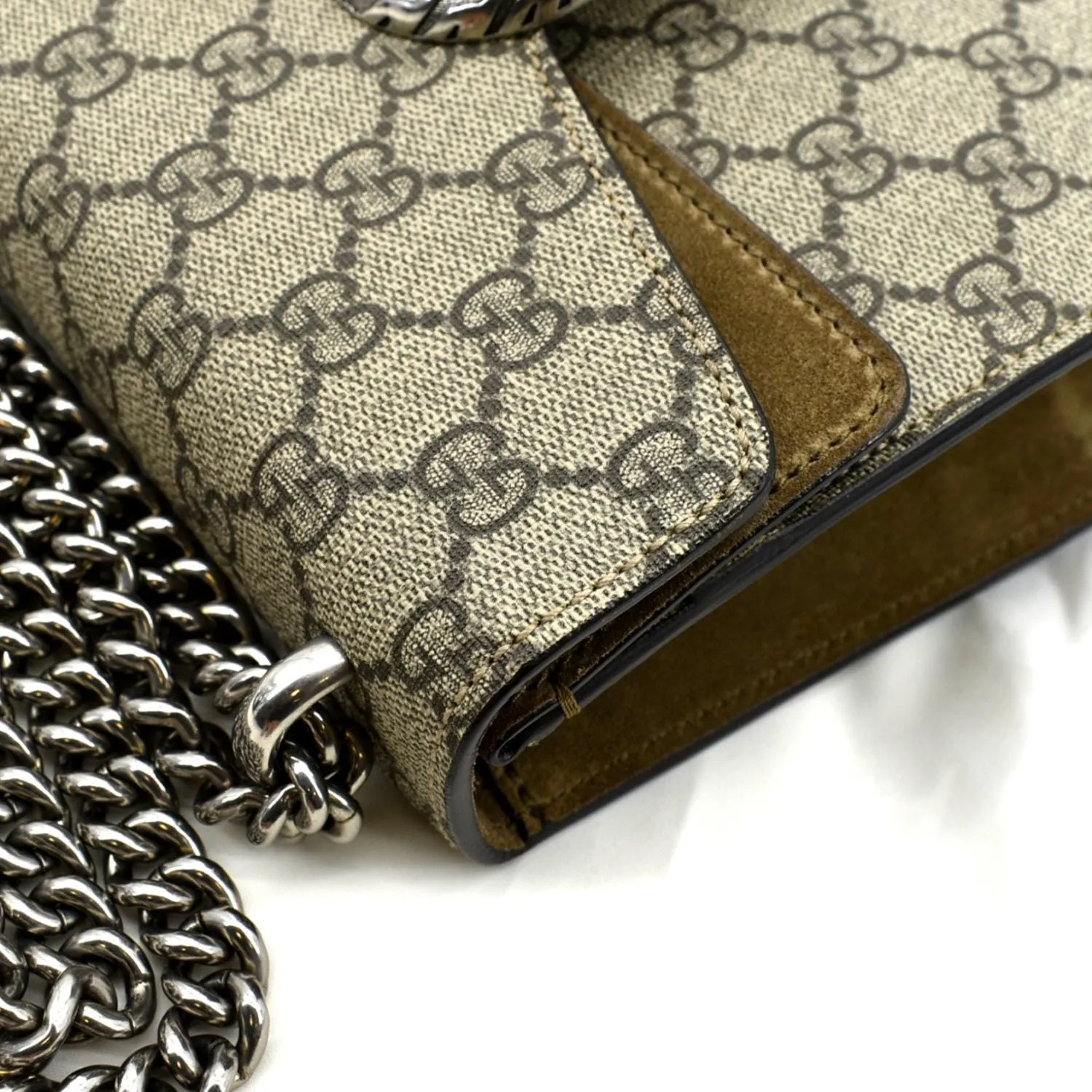 GUCCI Dionysus Mini GG Supreme Canvas Crossbody Bag Beige 421970