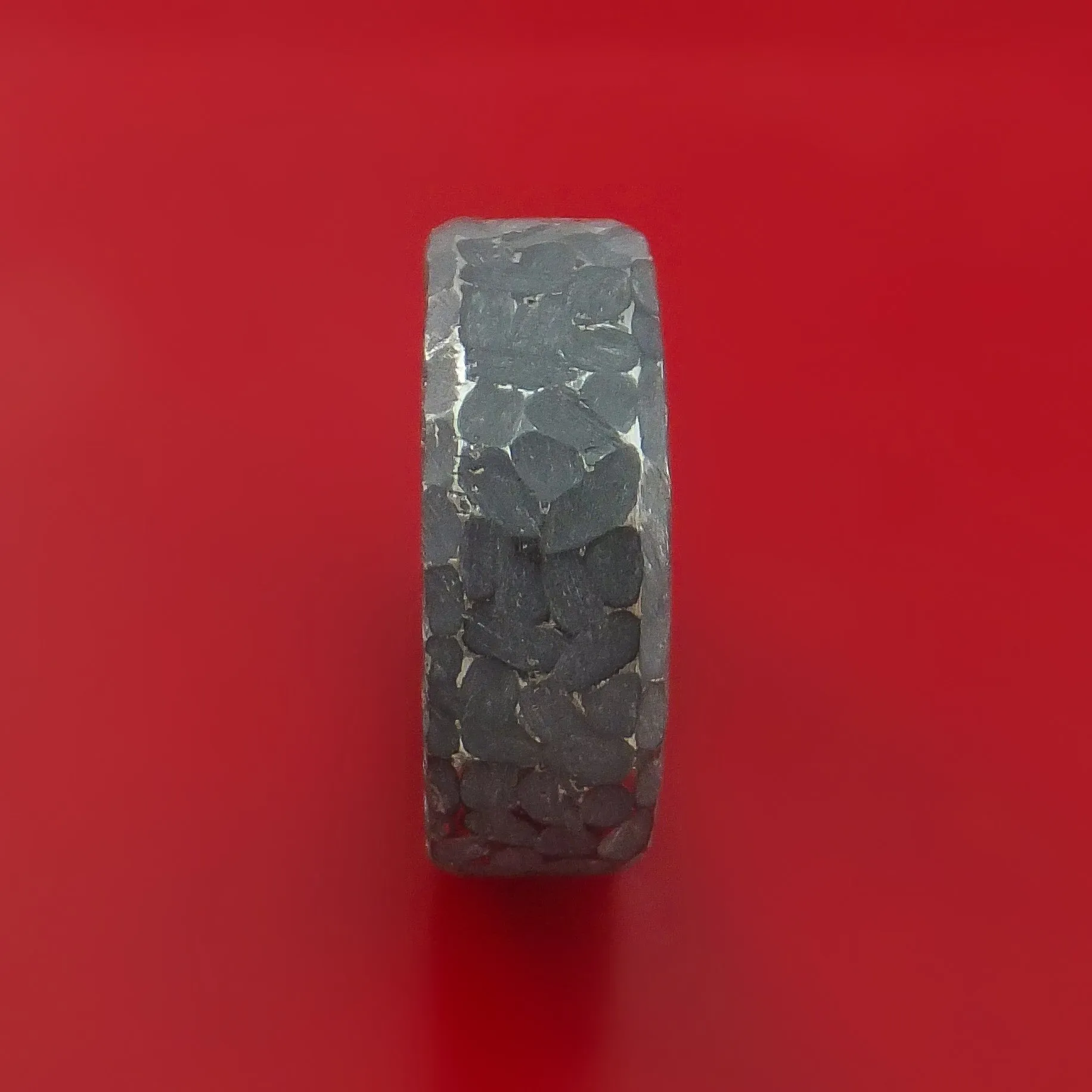 Hammered Black Zirconium Ring Custom Made Band
