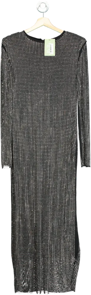 H&M Black Long Sleeve Mesh Dress UK XS