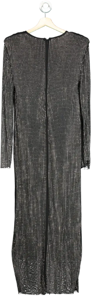 H&M Black Long Sleeve Mesh Dress UK XS