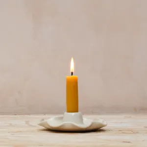 Hand Thrown Stoneware Frilly Candle Holder