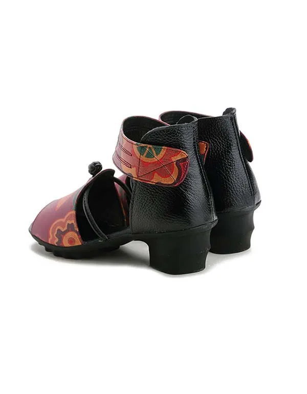 Handmade Ethnic Style Fish-toe Chunky Sandals