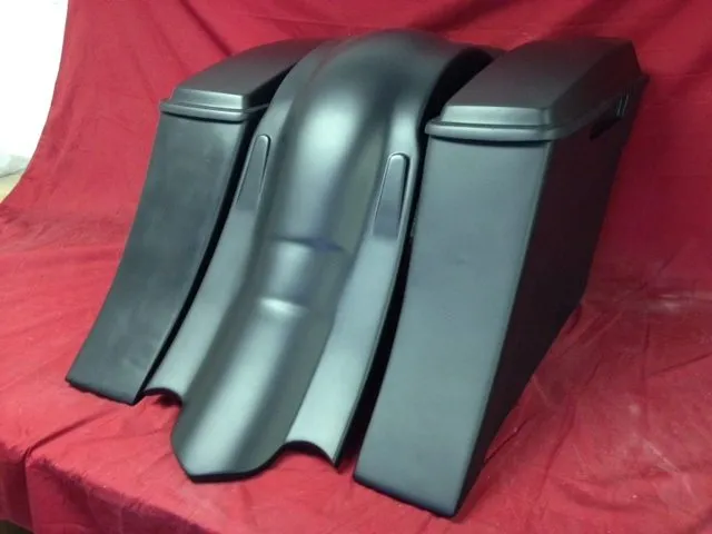 Harley Davidson 6" Extended Saddlebags Out &amp; Down Bags   Lids &amp; Custom Rear Fender No Cut Outs - PROMO