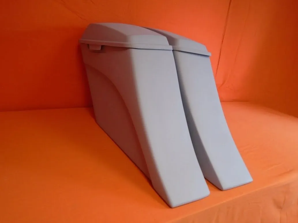 Harley Davidson 6" Extended Stretched Out & Down Saddlebags - 2014 - 2018  Model Style Bags   lids - No Cut Outs