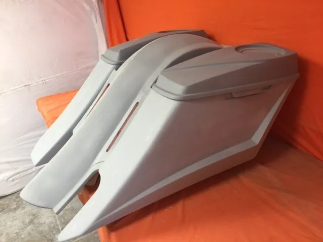 Harley Davidson 6" Trendsetter Extended Saddlebag LED Fender Kit - Right Side Cut Out   6.5" Speaker Lids / 2014 - 2018