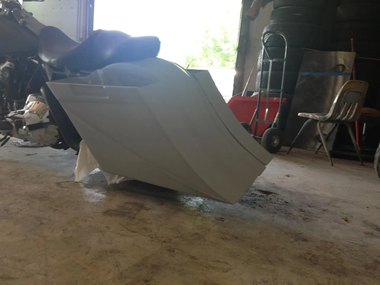 Harley Davidson 8" Stretched Extended SaddleBags No Cut Outs, No Lids- Not Painted