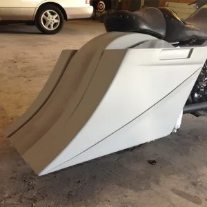 Harley Davidson 8" Stretched Extended SaddleBags No Cut Outs, No Lids- Not Painted