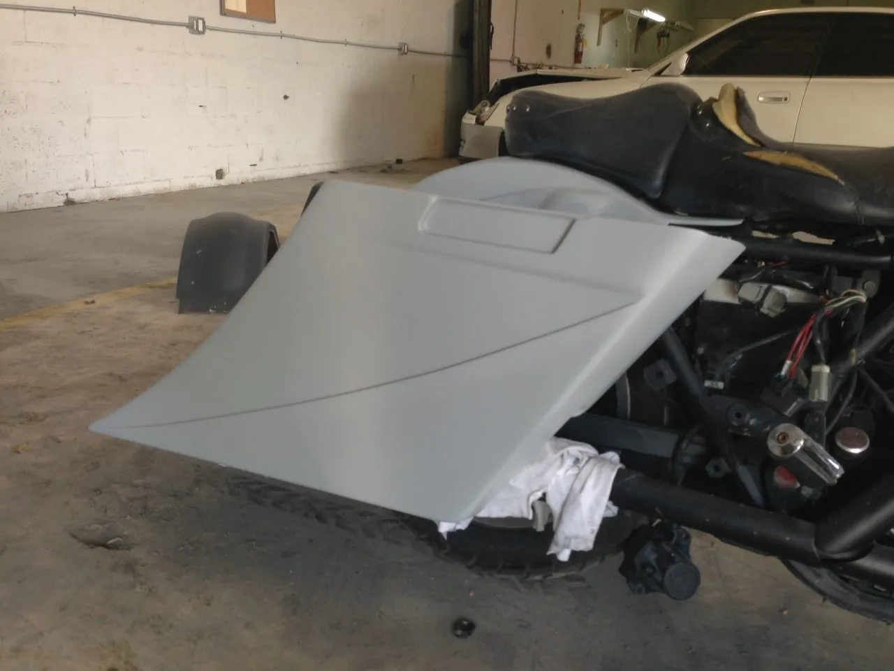 Harley Davidson 8" Stretched Extended SaddleBags No Cut Outs, No Lids- Not Painted