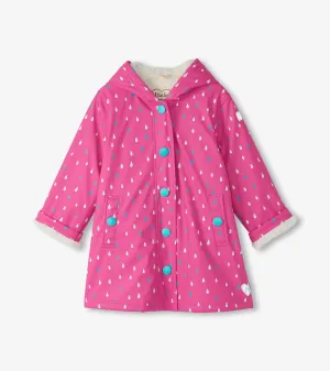Hatley Tiny Drops Color Changing Sherpa Lined Splash Rain Jacket