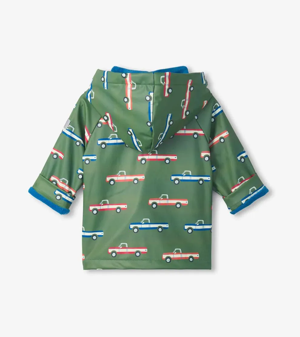 Hatley Toddler Boys Big Trucks Button-Up Rain Jacket