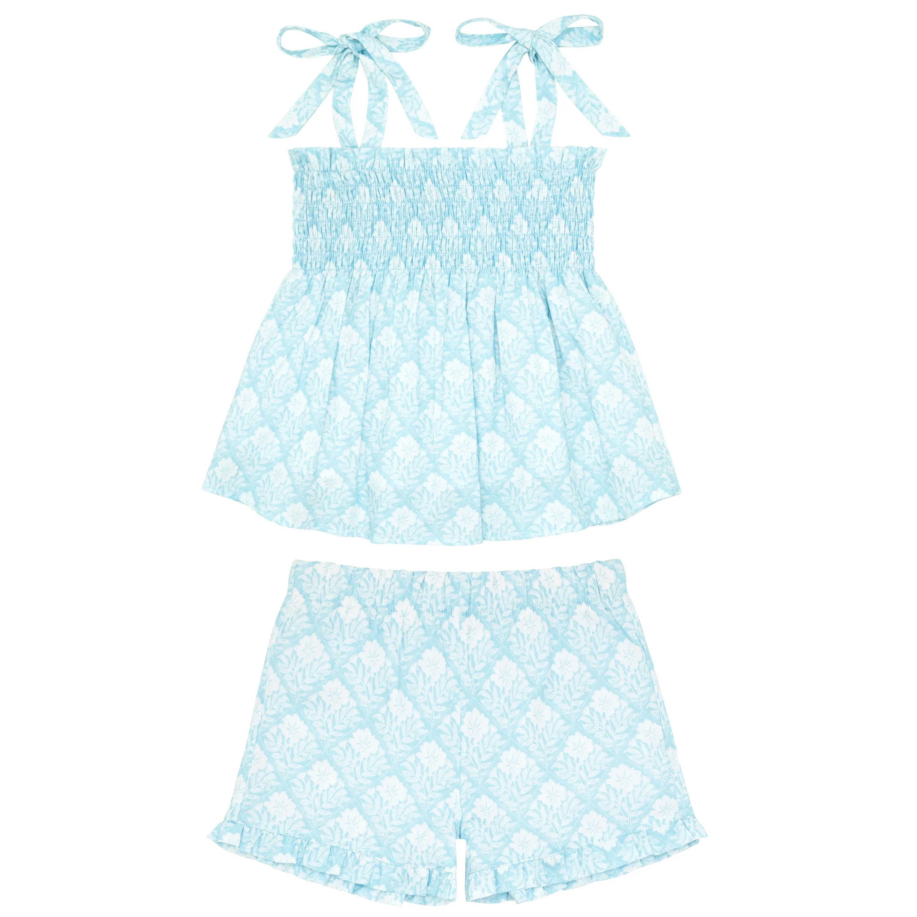 Hawaiian Quilt Smocked Tie Short Set