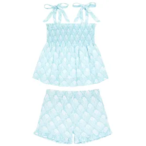 Hawaiian Quilt Smocked Tie Short Set