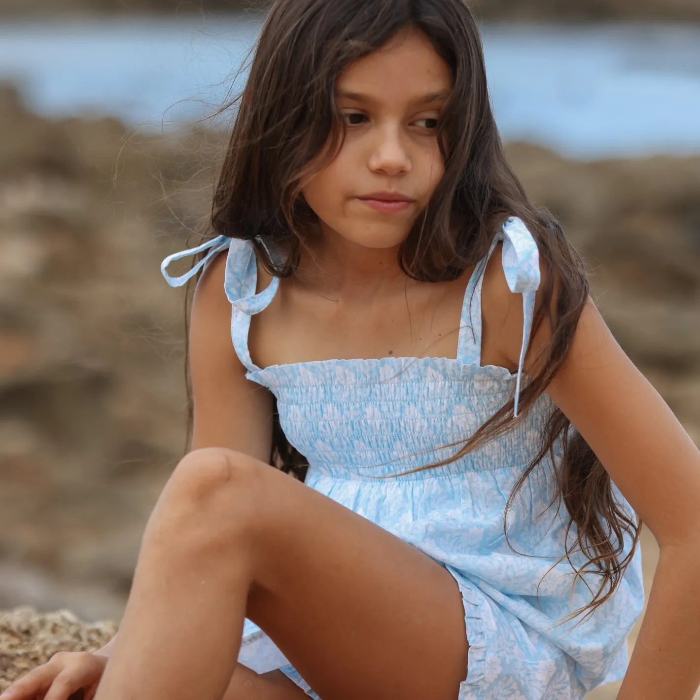 Hawaiian Quilt Smocked Tie Short Set