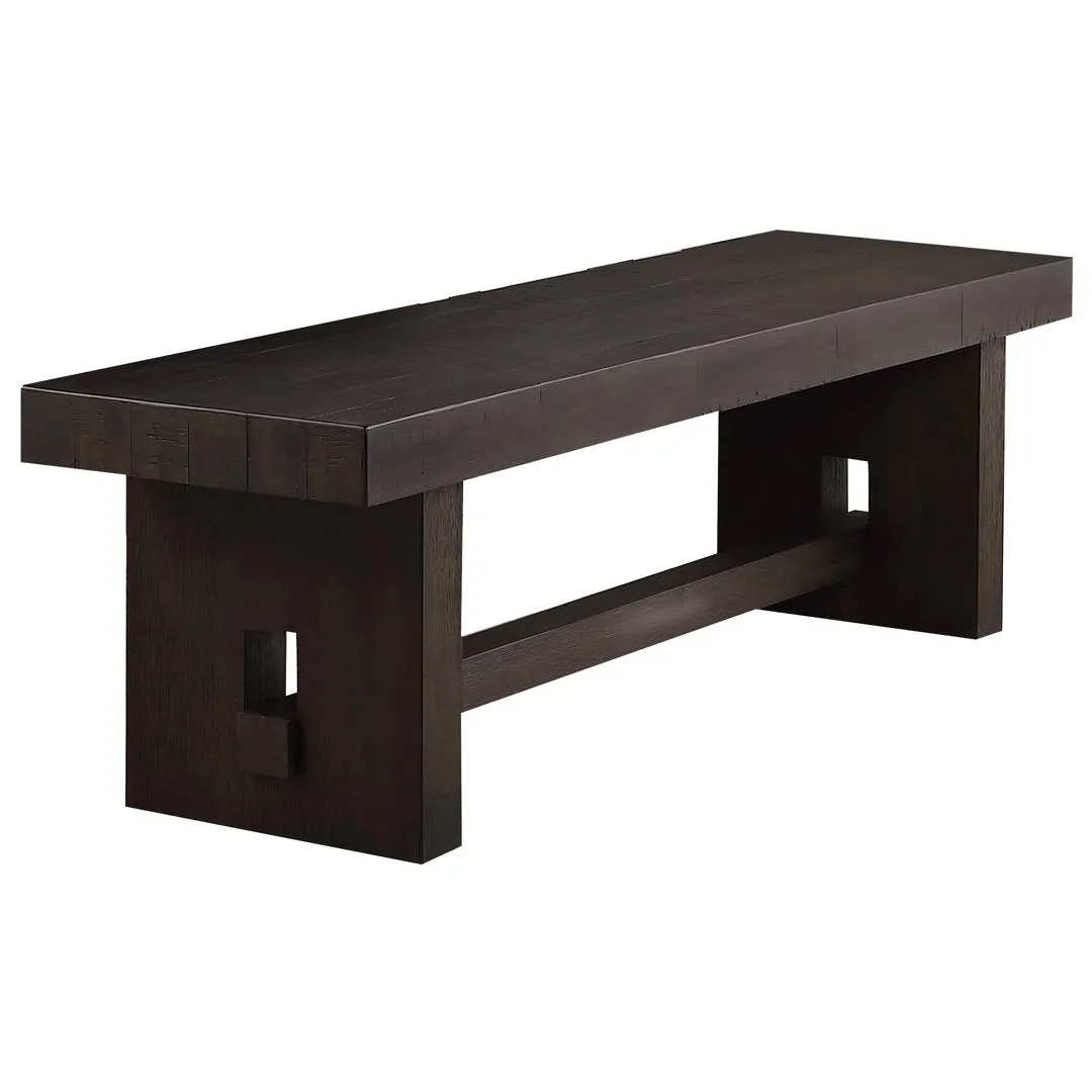 Hennig Bench in Distressed Walnut Gracie Oaks