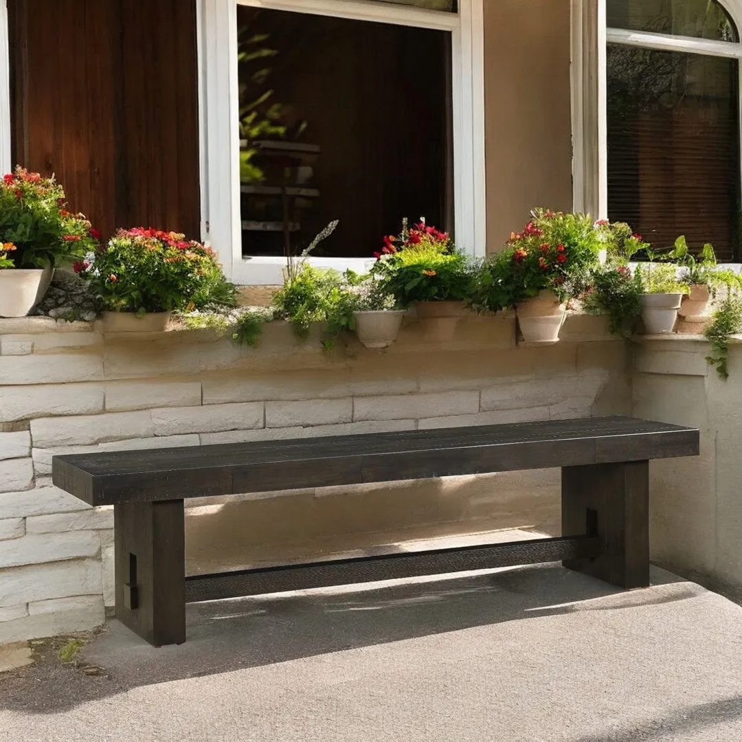 Hennig Bench in Distressed Walnut Gracie Oaks