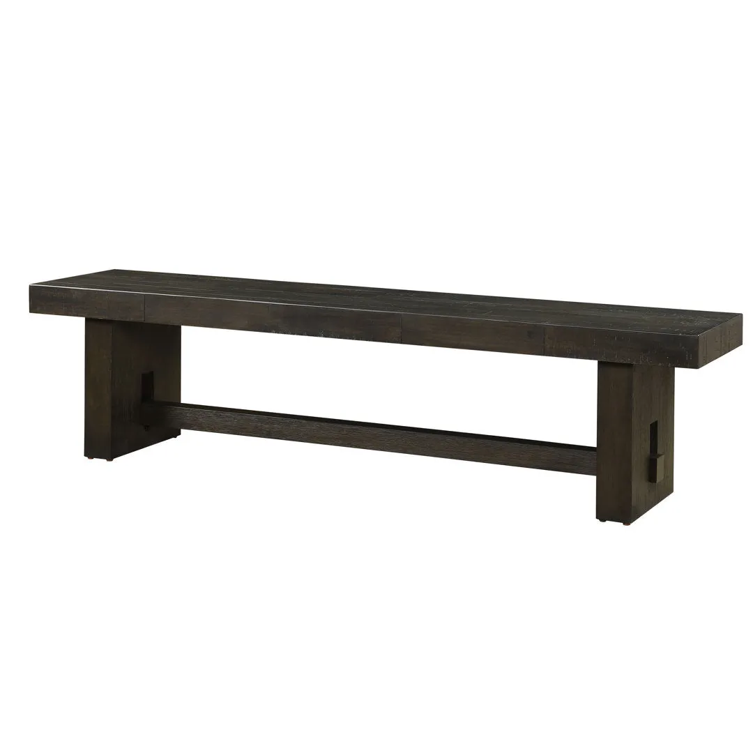 Hennig Bench in Distressed Walnut Gracie Oaks
