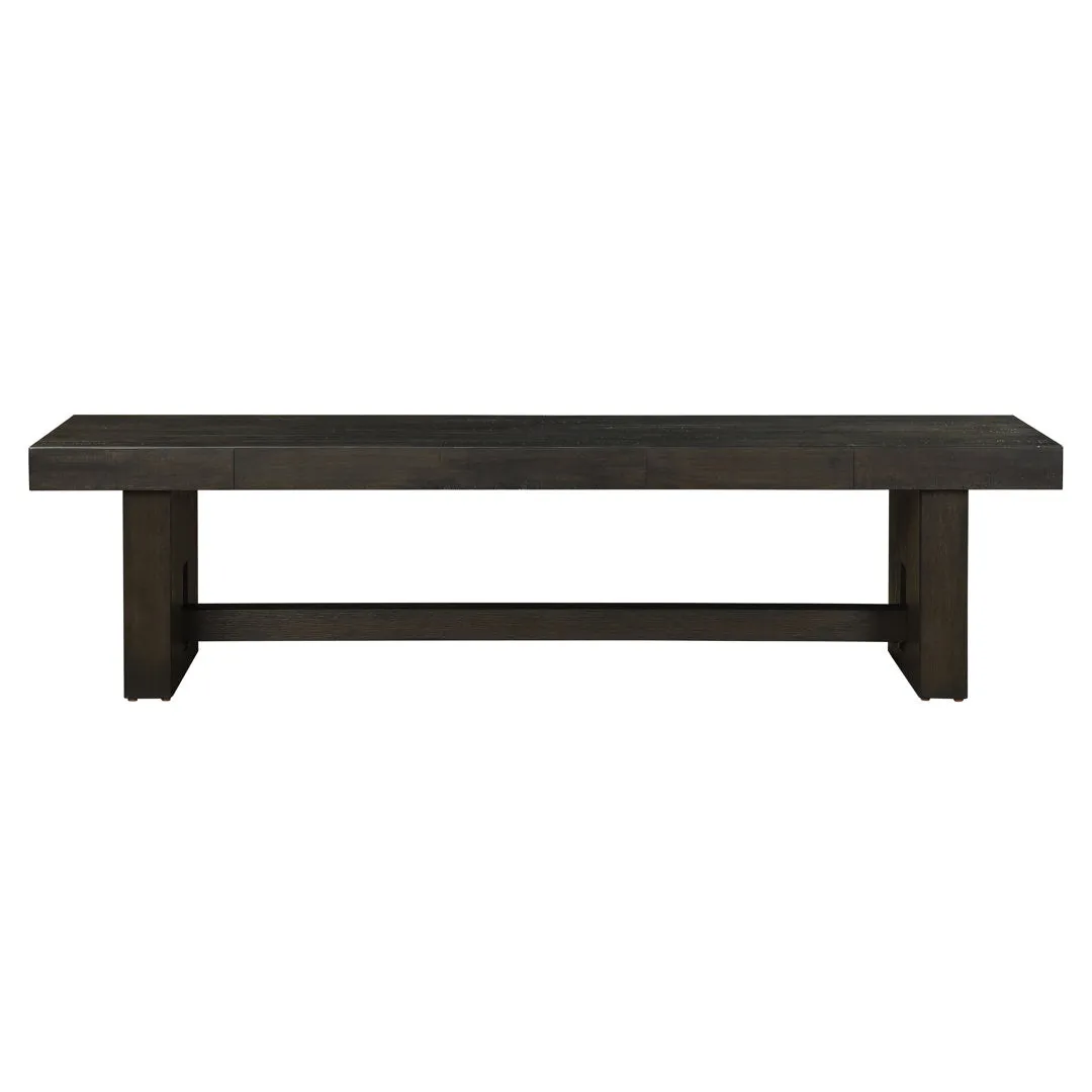 Hennig Bench in Distressed Walnut Gracie Oaks