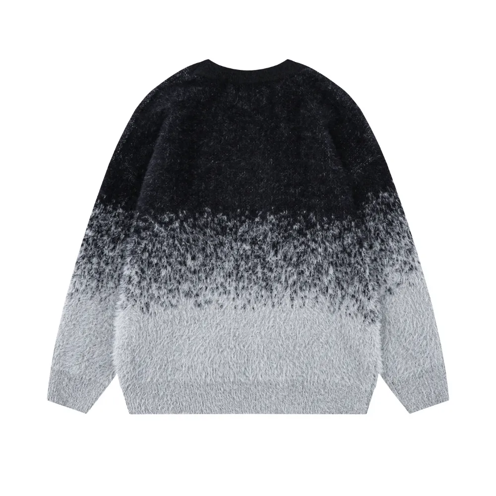 High Street Gradient Letter Jacquard  Sweater