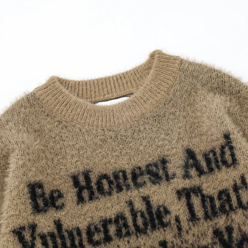 High Street Gradient Letter Jacquard  Sweater