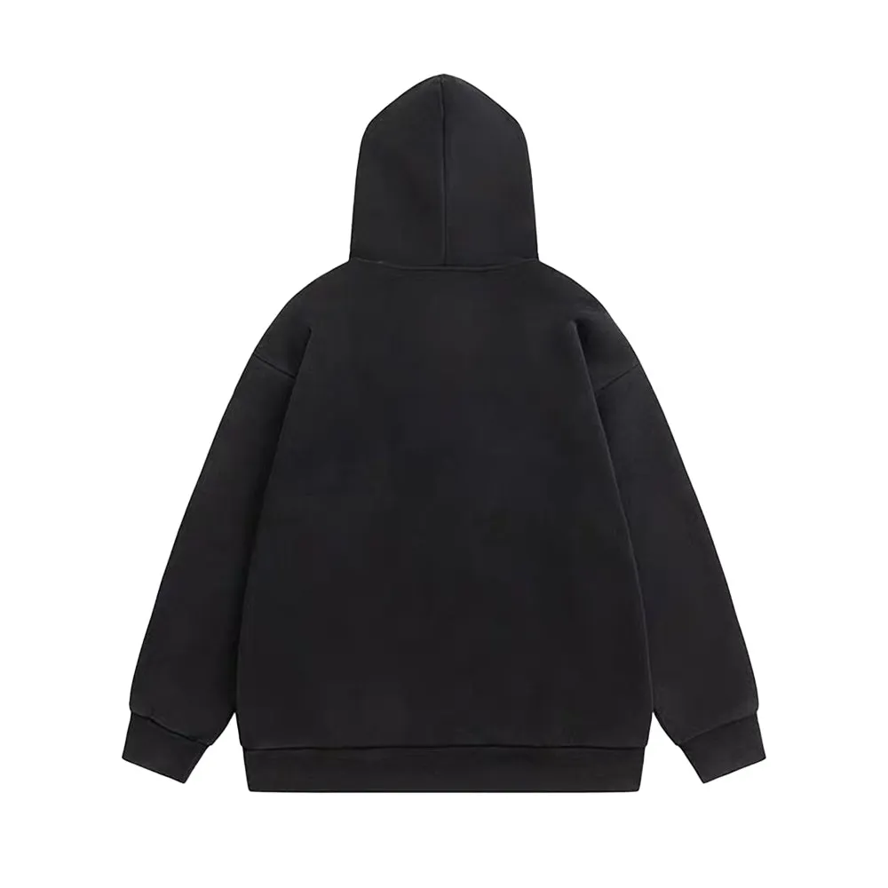 High Street Hip Hop Retro Print Hoodie