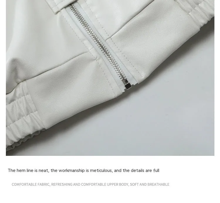 High Street Hot Sale PU Leather Jacket Coat
