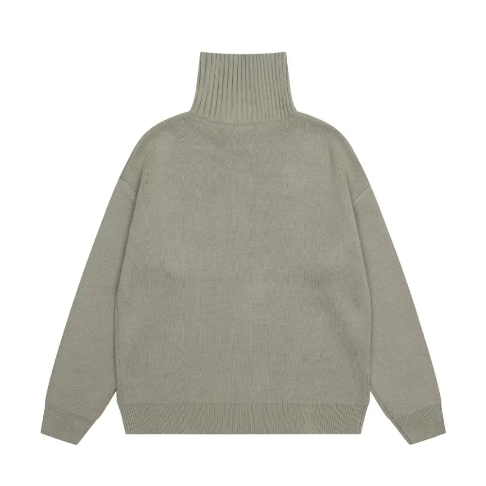 High Street Solid Color Turtleneck Sweater