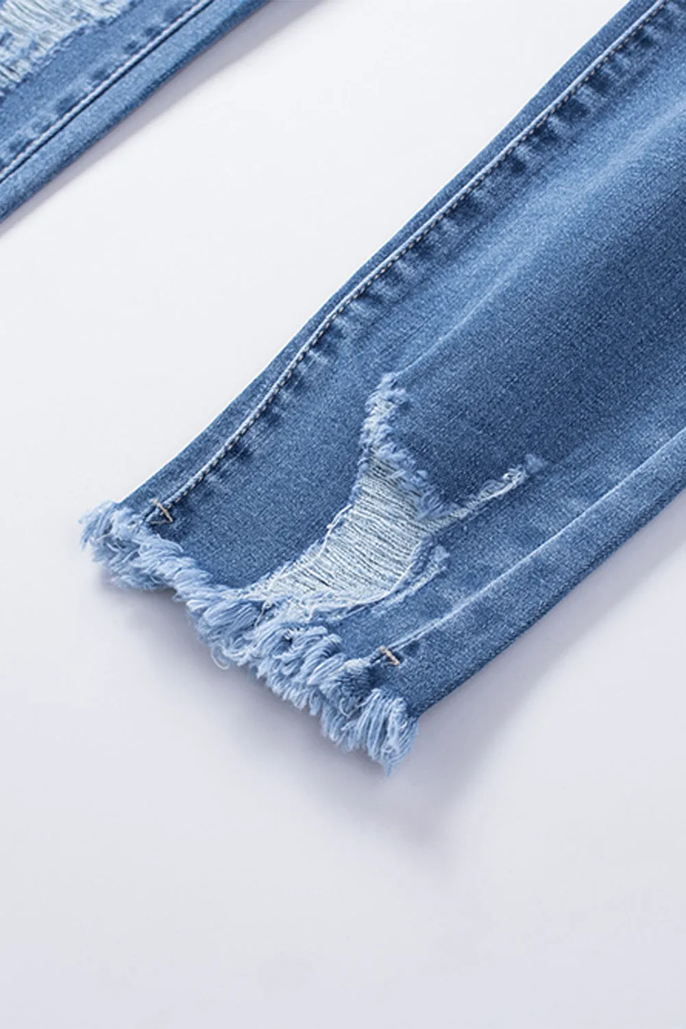 High Waist Distressed Skinny Jeans